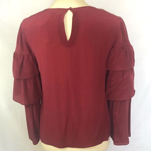 MADEWELL WATERLILY SILK RUFFLE BLOUSE NWT - Picture 5 of 10